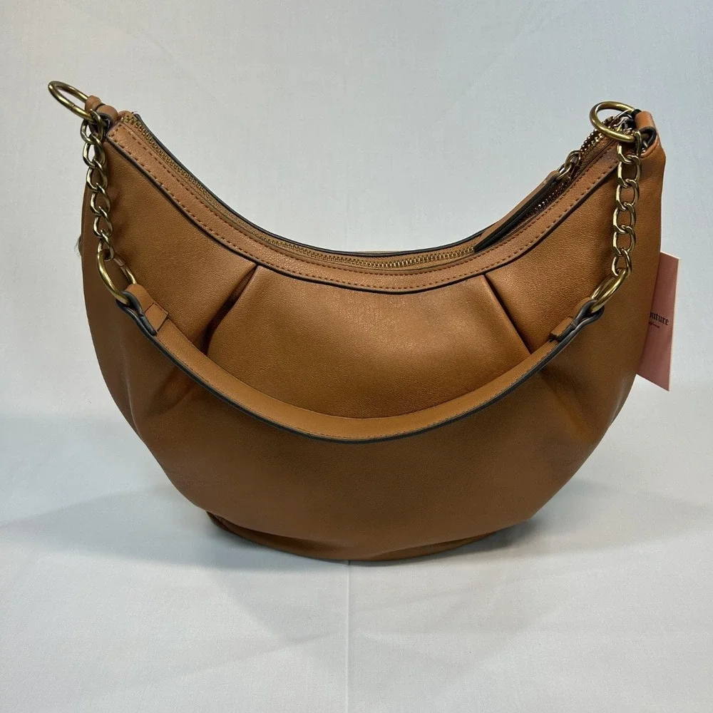 NWT Juicy Couture In Her Juicy Era Hobo Bag Cinnamon Brown Heart Shoulder Bag
